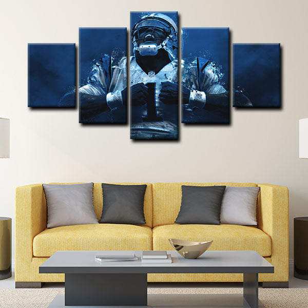 Carolina Panthers Quarterback Superman Cam Newton Canvas Wall Art