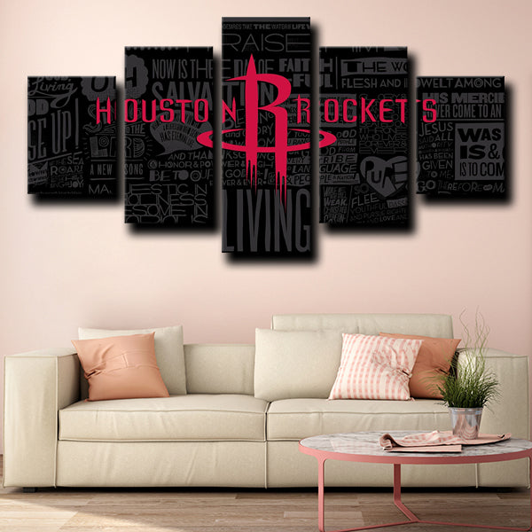 Champion Houston Rockets Logo Badge Canvas Wall Art