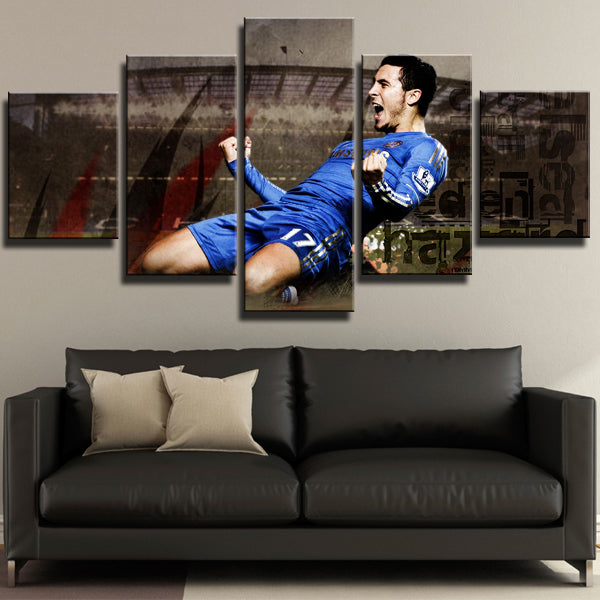 Chelsea Attacking Midfielder Feisty Hazard Canvas Wall Art