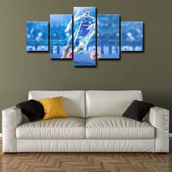 Chelsea Attacking Midfielder Hazard Canvas Wall Art