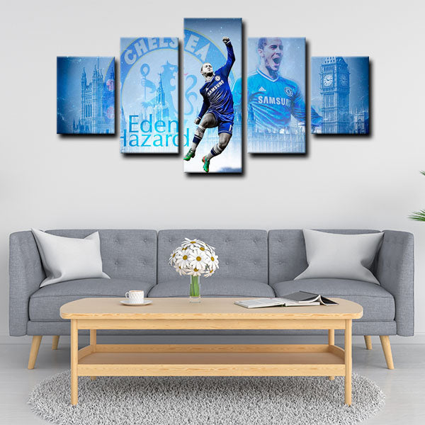 Chelsea Blues Attacking Midfielder Hazard Canvas Wall Art