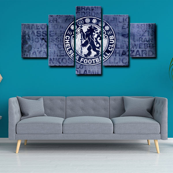 Chelsea Football Club Blue Army Emblem Canvas Wall Art