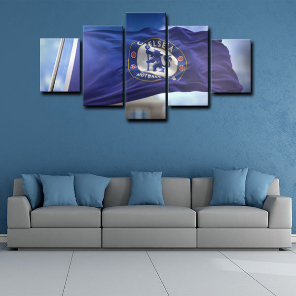 Chelsea Football Club Blue Army Logo Canvas Wall Art