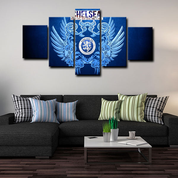 Chelsea Football Club Blue Army Logo Canvas Wall Art