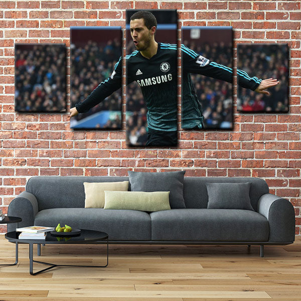 Chelsea Football Club Forward Eden Hazard Canvas Wall Art