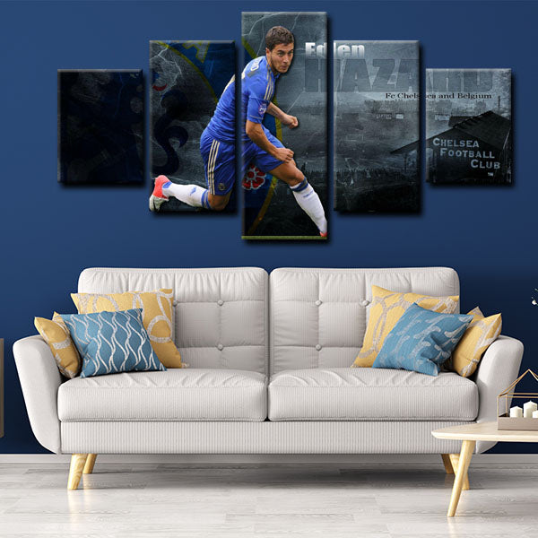 Chelsea Football Club Member Forward Eden Hazard Canvas Wall Art