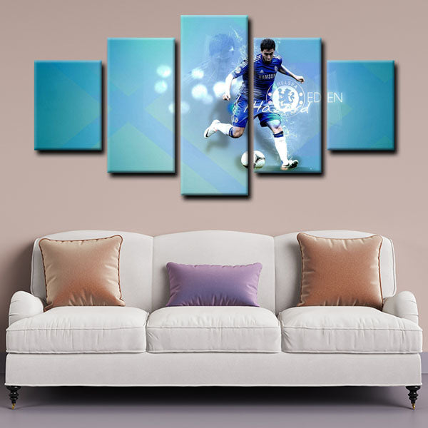 Chelsea Football Club Forward Eden Hazard Playing Canvas Wall Art