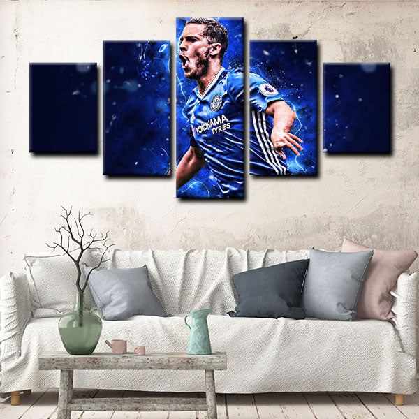 Chelsea Football Club Forward Eden Hazard Strength Canvas Wall Art