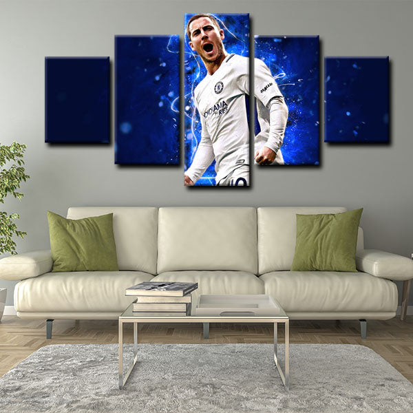Chelsea Football Club Forward Eden Hazard Energy Canvas Wall Art