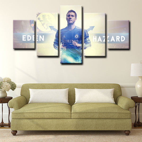 Chelsea Football Club Forward Eden Hazard Footballer Canvas Wall Art