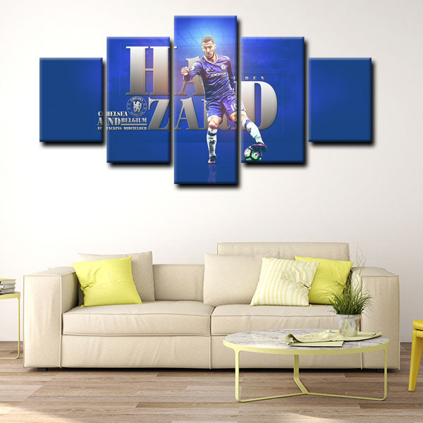 Chelsea Football Club Forward Eden Hazard Football Player Canvas Wall Art