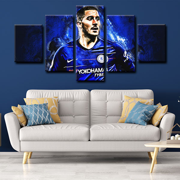 Chelsea Football Club Forward Eden Hazard Blue Canvas Wall Art