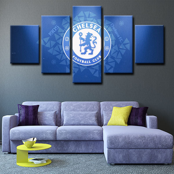 Chelsea Football Club Logo Blue White Canvas Wall Art