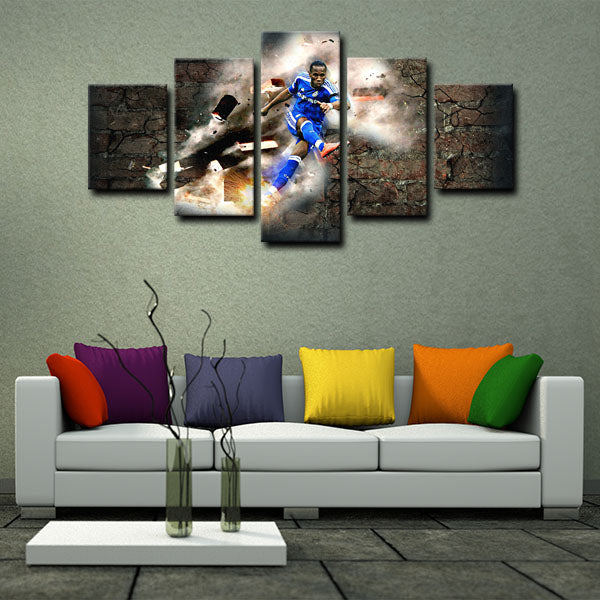 Chelsea Striker Drogba Canvas Wall Art