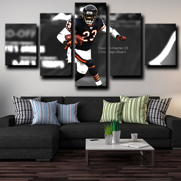 Chicago Bears Anytime Devin Hester Dark Canvas Wall Art