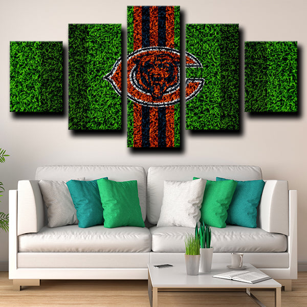 Chicago Bears Emblem Green Canvas Wall Art