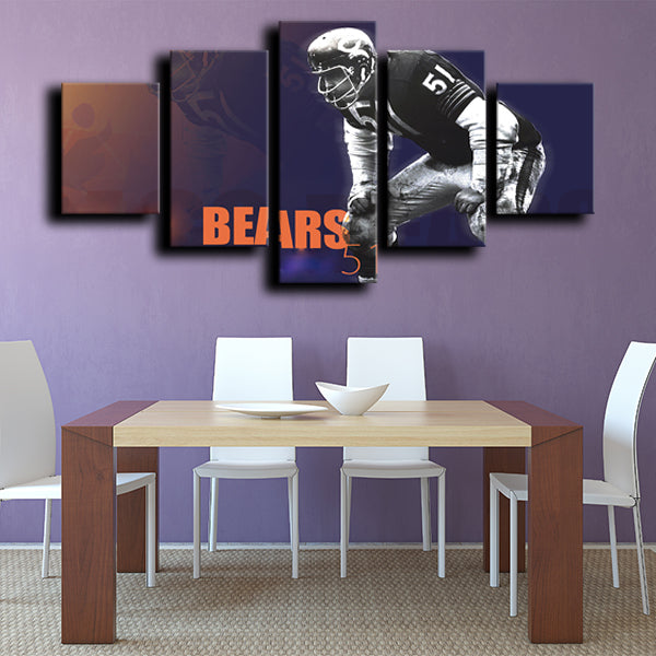 Chicago Bears Linebacker The Robot Of Destruction Dick Butkus Canvas Wall Art