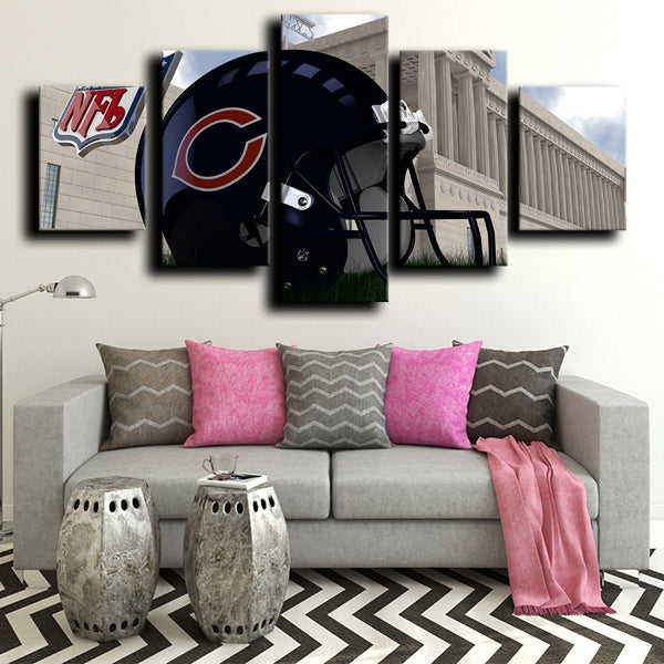 Chicago Bears Logo Badge Canvas Wall Art