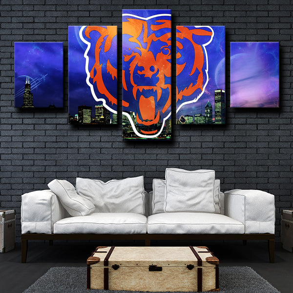 Chicago Bears Logo Emblem Canvas Wall Art