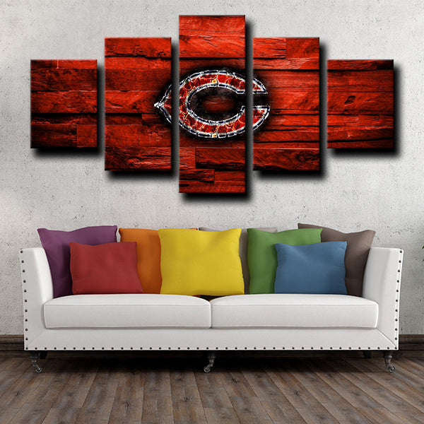 Chicago Bears Sign Red Canvas Wall Art