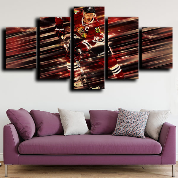 Chicago Blackhawks Centre Captain Serious Jonathan Toews Canvas Wall Art