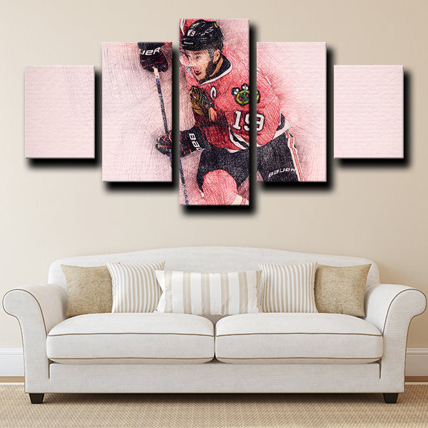 Chicago Blackhawks Centre Captain Serious Jonathan Toews Canvas Wall Art
