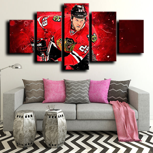 Chicago Blackhawks Left Wing Pickles Bryan Bickell Canvas Wall Art