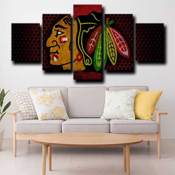 Chicago Blackhawks Logo Pencil Canvas   Chicago Blackhawks Logo 25890 