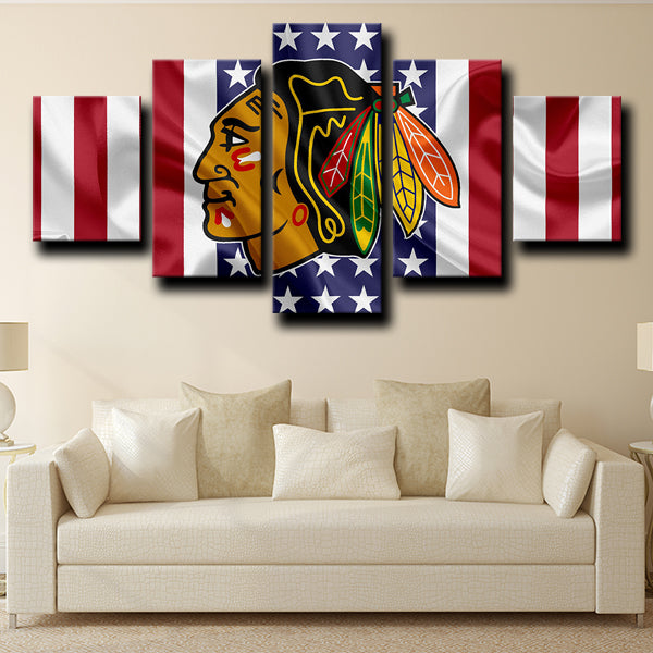 Chicago Blackhawks Logo Crest Canvas Wall Art