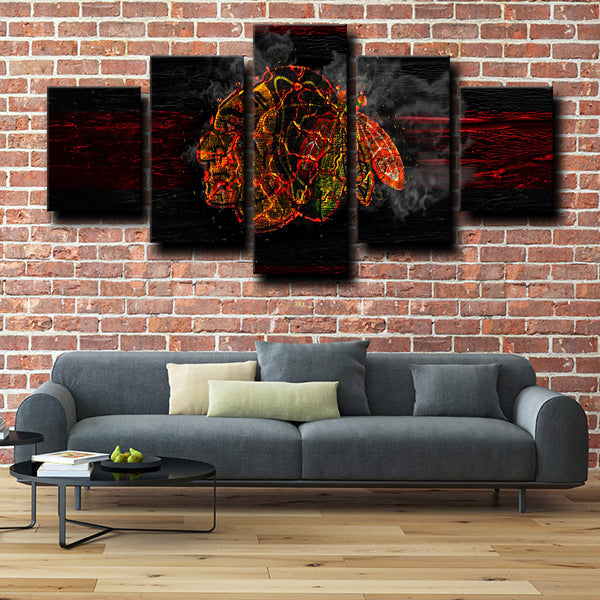 Chicago Blackhawks Logo Emblem Canvas Wall Art