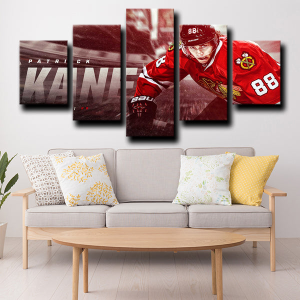 Chicago Blackhawks Right Wing Kaner Patrick Kane Red Canvas Wall Art