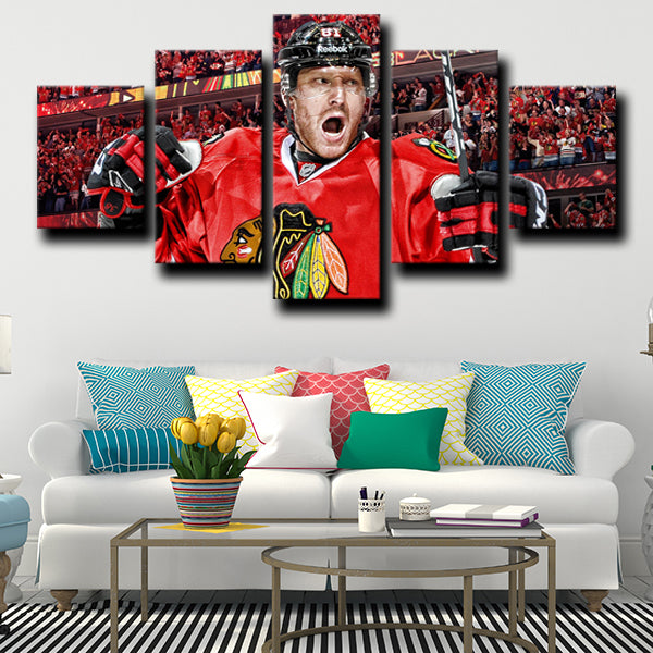 Chicago Blackhawks Right Wing Marian Hossa Red Canvas Wall Art