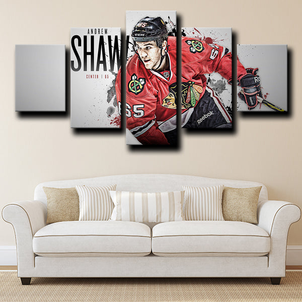Chicago Blackhawks Right Wing Mutt Andrew Shaw Canvas Wall Art