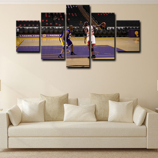 Chicago Bulls Michael Jordan And Kobe Canvas Wall Art