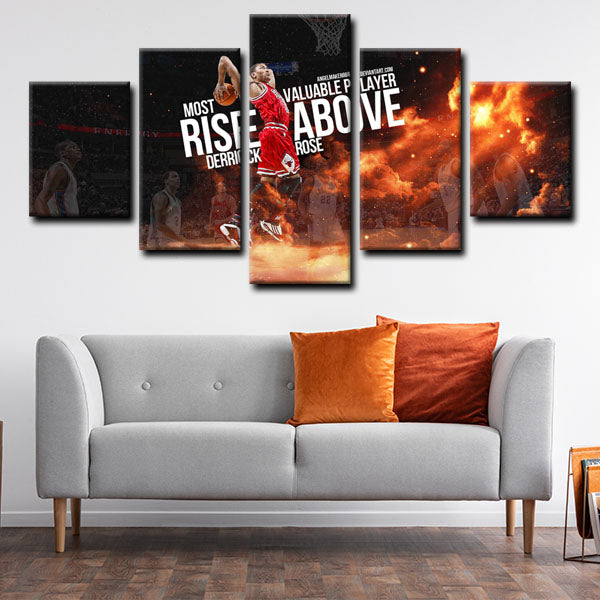 Chicago Bulls Point Guard Pooh Derrick Rose Athlete Canvas Wall Art
