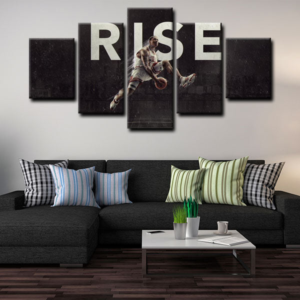 Chicago Bulls Point Guard Pooh Derrick Rose Rise Canvas Wall Art