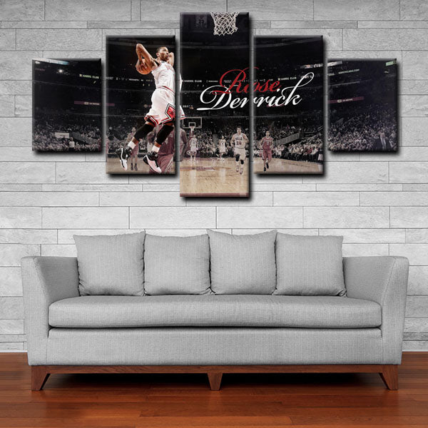 Chicago Bulls Point Guard Pooh Derrick Rose on Match Canvas Wall Art