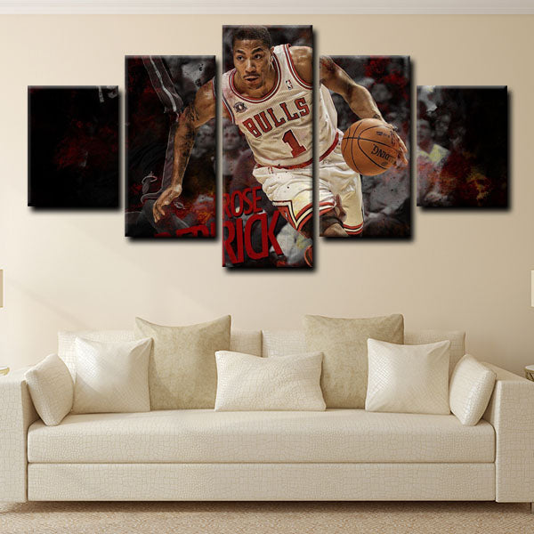 Chicago Bulls Point Guard Pooh Derrick Rose Skillful Canvas Wall Art