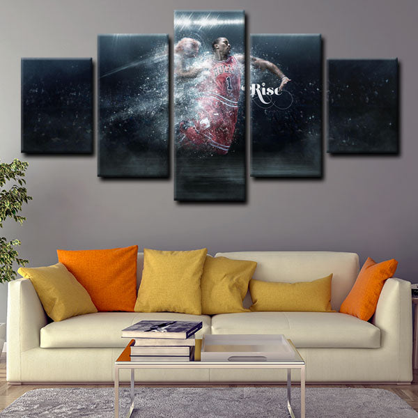 Chicago Bulls Point Guard Pooh Derrick Rose Professor Canvas Wall Art