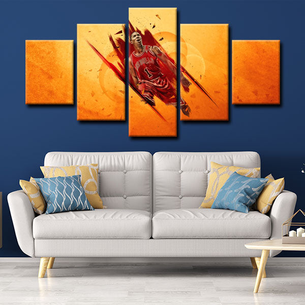 Chicago Bulls Point Guard Pooh Derrick Rose Power Canvas Wall Art