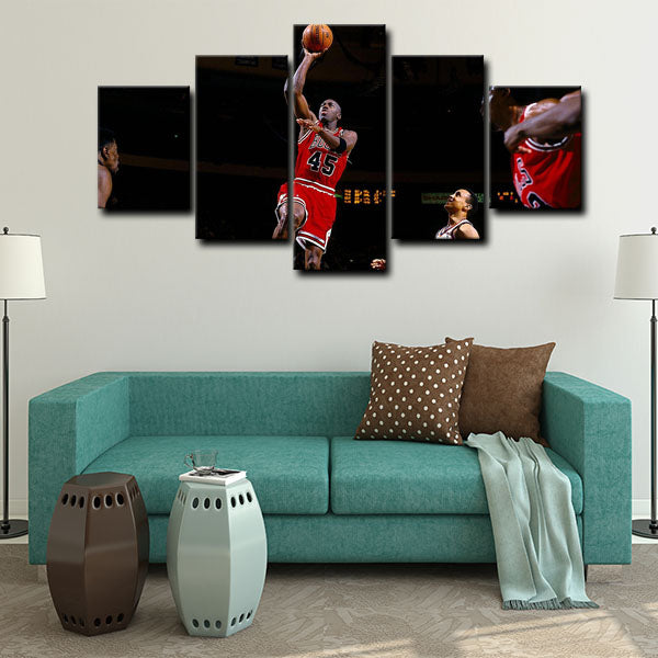 Chicago Bulls Shooting Guard Black Cat Jordan Canvas Wall Art