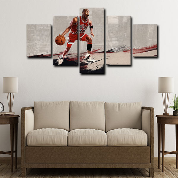 Chicago Bulls Shooting Guard Black Cat Jordan Canvas Wall Art
