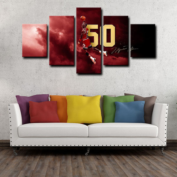 Chicago Bulls Shooting Guard Black Cat Jordan Canvas Wall Art