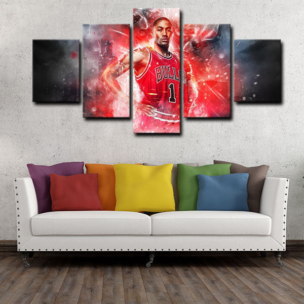 Chicago Bulls Shooting Guard Rose Canvas Wall Art