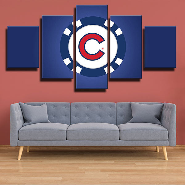 Chicago Cubs Cc Circle Cubbies Emblem Canvas Wall Art