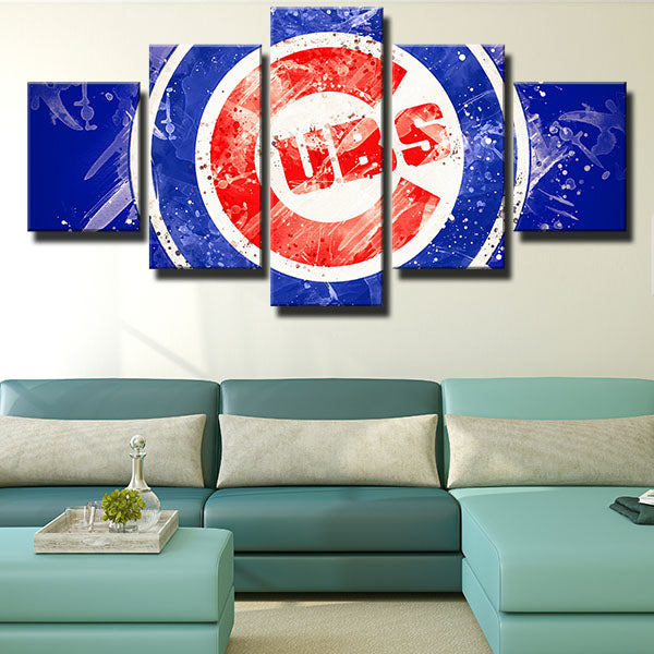 Chicago Cubs Graffiti Version Emblem Canvas Wall Art
