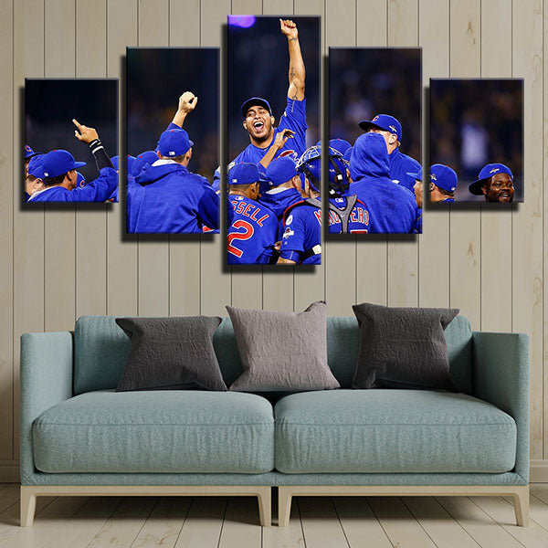 Chicago Cubs Mlb 2016 Champion Emblem Canvas Wall Art