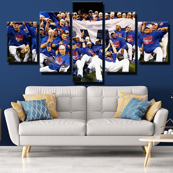Chicago Cubs Mlb Champion A Group Photo Canvas Wall Art