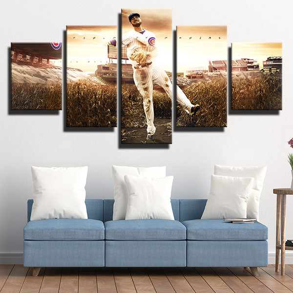 Chicago Cubs Pitcher Row Rowan Wick Canvas Wall Art