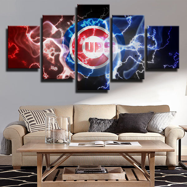 Chicago Cubs Team Edm Standard Emblem Canvas Wall Art